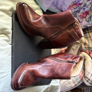 Bed Stu Brown Leather Ankle Boots